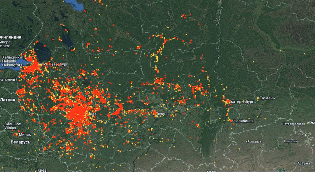 Распространение борщевика Сосновского в России